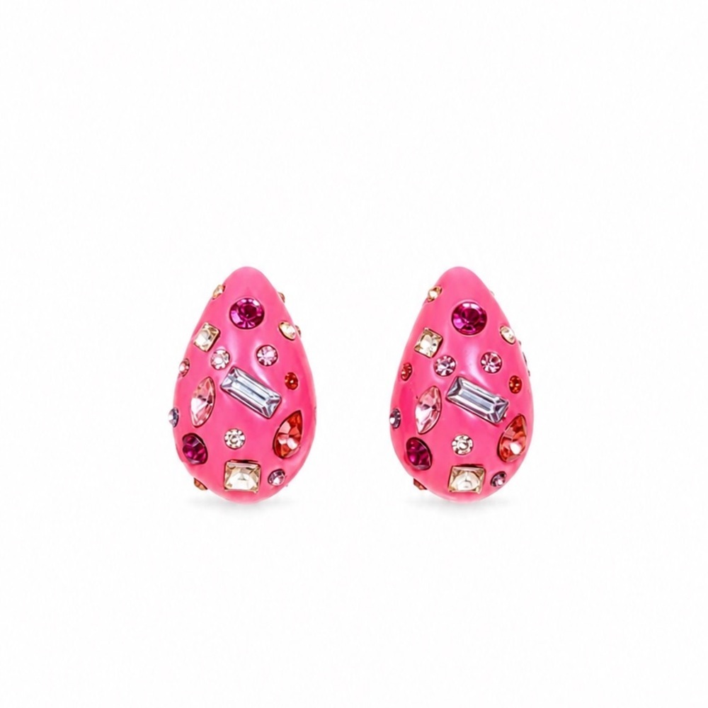 ⚜️ Pink Rhinestone Earrings